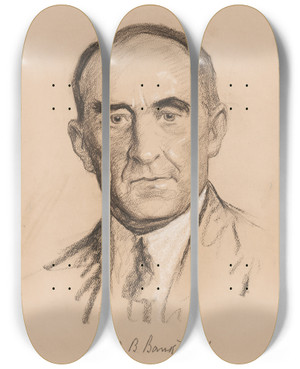 Triptych art skateboard deck of Samuel Johnson Woolf William Brockman Bankhead by Samuel Johnson Woolf (1880-1948)