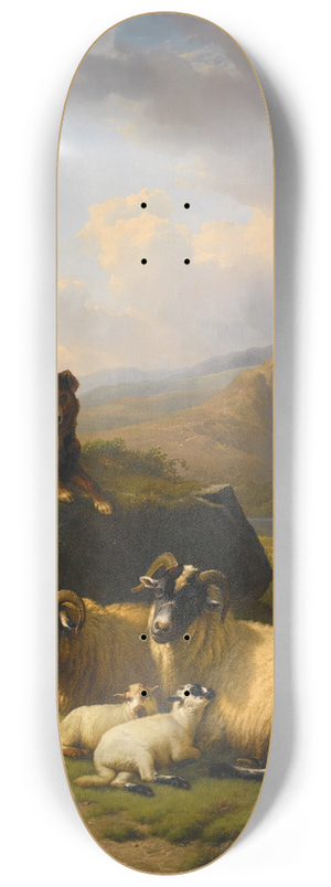 Eugne Joseph Verboeckhoven - The Guardian Of The Flock 8.25 inch art skate deck