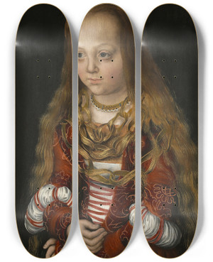 Triptych art skateboard deck of Lucas Cranach The Elder A Princess Of Saxony by Lucas Cranach The Elder (1472-1553)