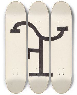 Triptych art skateboard deck of J Henry Marley Cattle Brand_14 by J Henry Marley