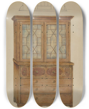 Triptych art skateboard deck of Henry Meyers Desk by Henry Meyers (20-)