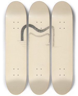 Triptych art skateboard deck of Viking Eggeling Original Drawings 04 by Viking Eggeling (1880-1925)