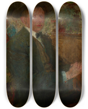 Triptych art skateboard deck of Olga Boznanska Portrait Of A Man In A Hat by Olga Boznanska (1865-1940) Triptych art skateboard deck of Olga Boznanska Portrait Of A Man In A Hat by Olga Boznanska (1865-1940)