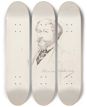 Triptych art skateboard deck of Louise Abbma Scenesof Sarah Bernhardts Life 6 by Louise Abbema (1853-1927)