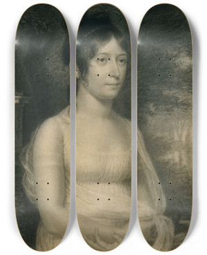 Triptych art skateboard deck of John Vanderlyn Elizabeth Maria Church by John Vanderlyn (1775-1852)