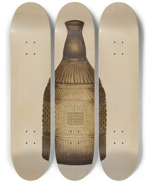 Triptych art skateboard deck of Nicholas Amantea Decanter by Nicholas Amantea (1900-1978)