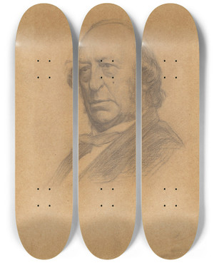 Triptych art skateboard deck of Jan Veth Portret Van Prof Dr Jan Van Geuns by Jan Veth (1864-1925) Triptych art skateboard deck of Jan Veth Portret Van Prof Dr Jan Van Geuns by Jan Veth (1864-1925)