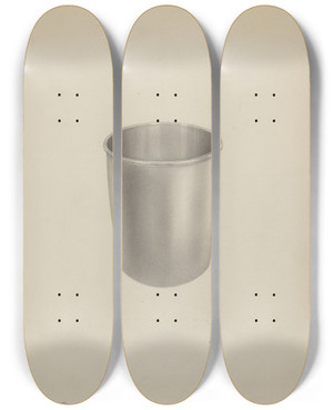 Triptych art skateboard deck of Vincent Carano Silver Mug_3 by Vincent Carano