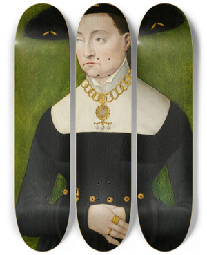 Triptych art skateboard deck of Hans Brosamer Katharina Merian by Hans Brosamer (1495-1554)