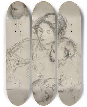 Triptych art skateboard deck of Pierreauguste Renoir Gabrielle Et Jean Renoir Jouanttude by Pierre-Auguste Renoir (1841-1919) Triptych art skateboard deck of Pierreauguste Renoir Gabrielle Et Jean Renoir Jouanttude by Pierre-Auguste Renoir (1841-1919)