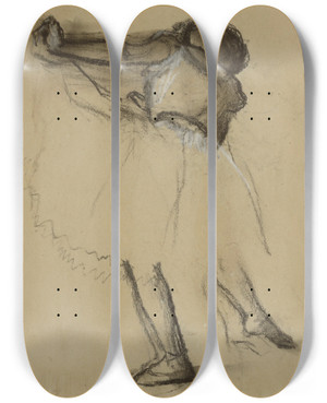Triptych art skateboard deck of Edgar Degas Danseuse Vue De Dos by Edgar Degas (1834-1917)