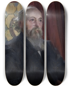 Triptych art skateboard deck of Anders Zorn Jacques Thiel by Anders Zorn (1860-1920)
