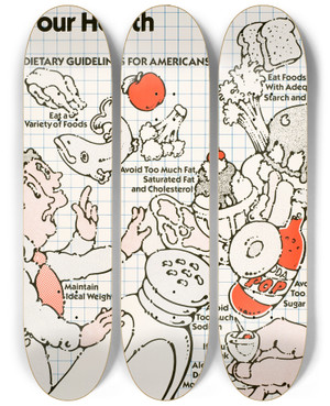 Triptych art skateboard deck of National Institutes Of Health Nutrition And Your Health by National Institutes Of Health (1887)