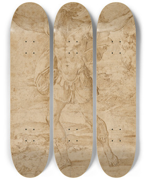 Triptych art skateboard deck of Parmigianino David With The Head Of Goliath by Parmigianino (1503-1540) Triptych art skateboard deck of Parmigianino David With The Head Of Goliath by Parmigianino (1503-1540)