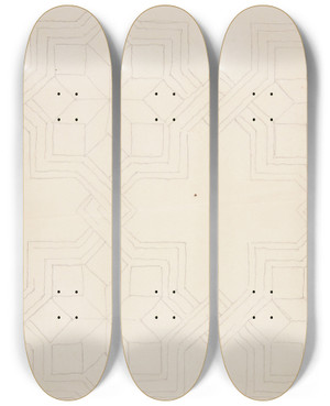 Triptych art skateboard deck of Stanisaw Cercha Wzr Posadzki Z Motywem Geometrycznym by Stanislaw Cercha (1867-1919)