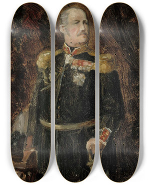 Triptych art skateboard deck of Albert Edelfelt Portrtt Av Generaladjutanten Greve Adolf Aminoff by Albert Edelfelt (1854-1905)