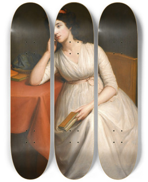 Triptych art skateboard deck of Hugh Douglas Hamilton Portrait Of A Lady Thought To Be Lady Charlotte Mcdonnell Countess Of Antrim 17791835 by Hugh Douglas Hamilton (1739-1808)