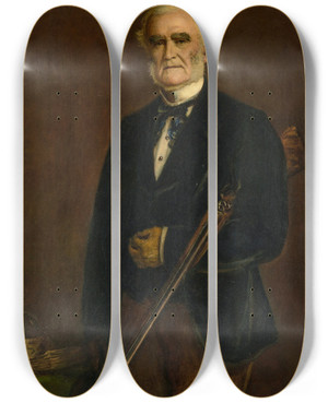 Triptych art skateboard deck of Sir John Everett Millais Portrait Of Fleetwood Pellew Wilson Jp Dl by Sir John Everett Millais (1829-1896)