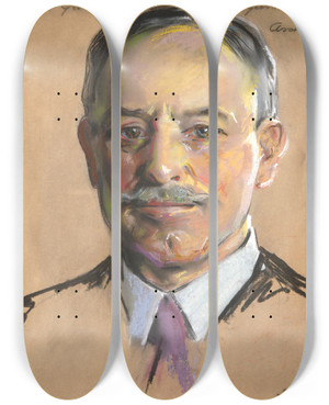 Triptych art skateboard deck of William Sergeant Kendall James Gamble Rogers Ba 1889 21H Consulting Architect1920 by William Sergeant Kendall (1869-1938)