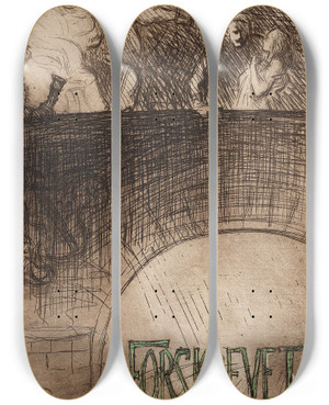 Triptych art skateboard deck of Magnus Enckell Forskrevet by Magnus Enckell (1870-1925)