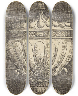 Triptych art skateboard deck of Albrecht Altdorfer Pokal Mit Eifrmigem Krper by Albrecht Altdorfer (1480-1538)