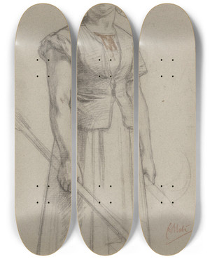 Triptych art skateboard deck of August Alleb Staande Boerin by August Allebe (1838-1927) Triptych art skateboard deck of August Alleb Staande Boerin by August Allebe (1838-1927)