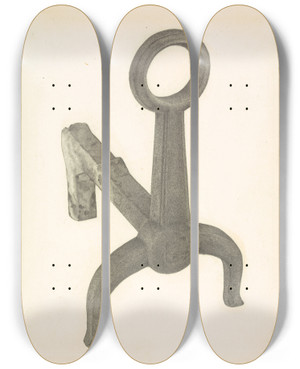 Triptych art skateboard deck of Salvatore Borrazzo Andiron_1 by Salvatore Borrazzo