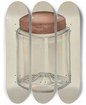 Triptych art skateboard deck of Charles Goodwin Shaker Sugar Jar_2 by Charles Goodwin