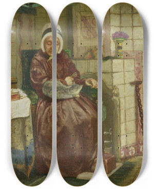 Triptych art skateboard deck of August Alleb Old Woman By The Fireplace by August Allebe (1838-1927) Triptych art skateboard deck of August Alleb Old Woman By The Fireplace by August Allebe (1838-1927)