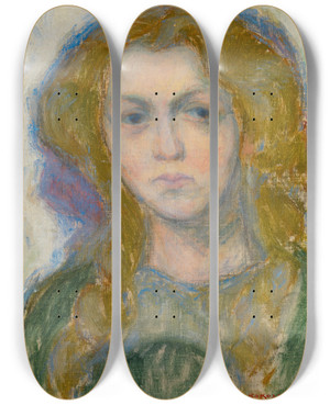 Triptych art skateboard deck of Jalmari Ruokokoski Girl by Jalmari Ruokokoski (1886-1936) Triptych art skateboard deck of Jalmari Ruokokoski Girl by Jalmari Ruokokoski (1886-1936)
