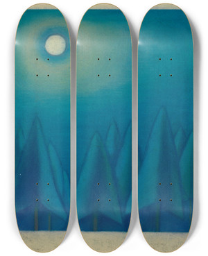 Triptych art skateboard deck of Karl Wiener Ohne Titel Viii_2 by Karl Wiener (1901-1949)