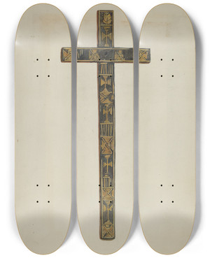 Triptych art skateboard deck of Carl Obergh Cross_1 by Carl Obergh