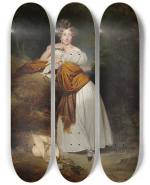 Triptych art skateboard deck of Franz Xaver Winterhalter Sophie Guillemette Grand Duchess Of Baden 18011865 by Franz Xaver Winterhalter (1805-1873)