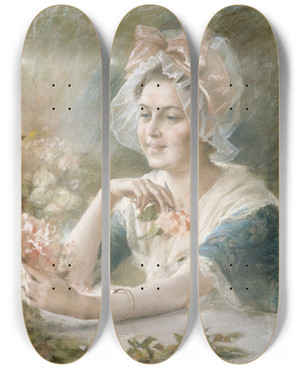 Triptych art skateboard deck of Albert Edelfelt Flower Girl_2 by Albert Edelfelt (1854-1905) Triptych art skateboard deck of Albert Edelfelt Flower Girl_2 by Albert Edelfelt (1854-1905)