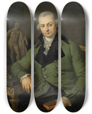 Triptych art skateboard deck of Johann Baptist Von Lampi The Elder Riccardo Milliotti Von Dallberg by Johann Baptist Von Lampi The Elder (1751-1830)