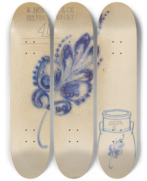 Triptych art skateboard deck of George Loughridge Churn by George Loughridge (20-)