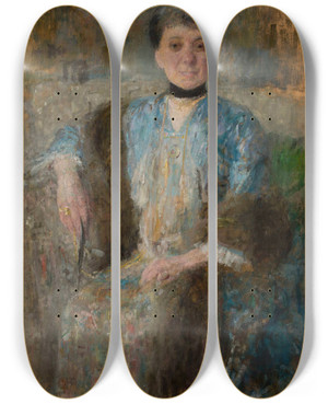 Triptych art skateboard deck of Olga Boznanska Portrait Of Maria Morzycka by Olga Boznanska (1865-1940)