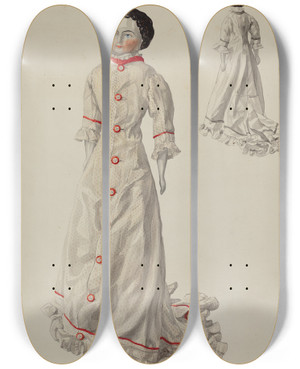 Triptych art skateboard deck of Stanley Mazur Doll_2 by Stanley Mazur