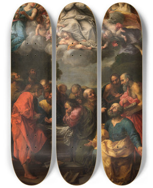 Triptych art skateboard deck of Guido Reni The Assumption Of Mary by Guido Reni (1575-1642) Triptych art skateboard deck of Guido Reni The Assumption Of Mary by Guido Reni (1575-1642)