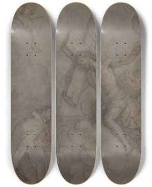 Triptych art skateboard deck of Charles De La Fosse The Vision Of St John Of The Cross by Charles De La Fosse (1636-1716) Triptych art skateboard deck of Charles De La Fosse The Vision Of St John Of The Cross by Charles De La Fosse (1636-1716)