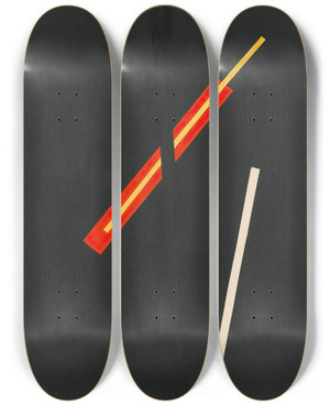 Triptych art skateboard deck of Lszl Moholynagy Collage With Three Elements_1 by Laszlo Moholy Nagy (1895-1946)