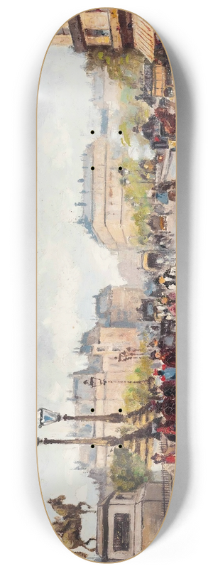Fausto Giusto - A busy day on the Pont Neuf, Paris 8.25 inch art skate deck