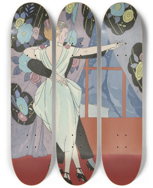 Triptych art skateboard deck of Umberto Brunelleschi Dansend Paar by Umberto Brunelleschi (1879-1949)