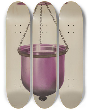 Triptych art skateboard deck of Isidore Steinberg Hanging Lamp by Isidore Steinberg (20-)