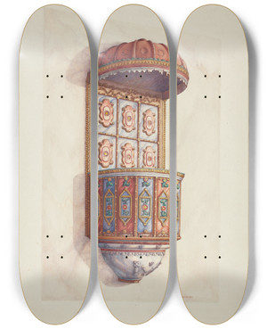 Triptych art skateboard deck of Hal Blakeley Pulpit by Hal Blakeley