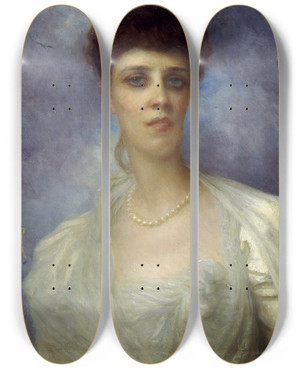 Triptych art skateboard deck of Ernest Hbert Portrait De Mariethrse De Sgur Comtesse De Guerne by Ernest Hebert (1817-1908)