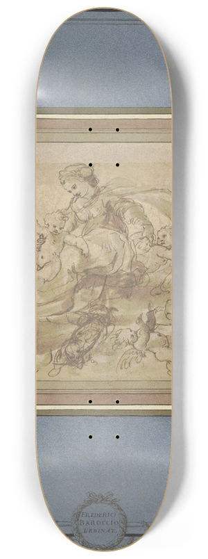 Federico Barocci - Muttergottes von Engeln getragen auf Wolken 8.25 inch art skate deck
