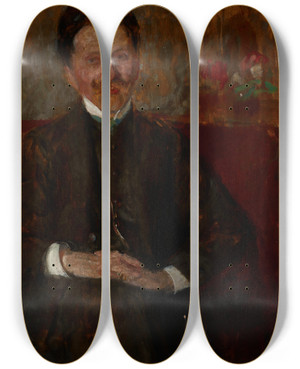 Triptych art skateboard deck of Olga Boznanska Portrait Of Wadysaw Chmielarczyk by Olga Boznanska (1865-1940)