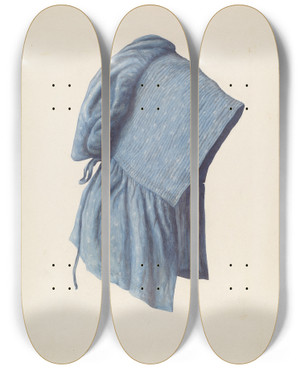 Triptych art skateboard deck of Manuel G Runyan Sunbonnet by Manuel G Runyan