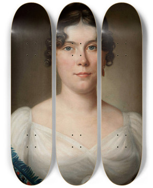 Triptych art skateboard deck of Jan Gadysz Portrait Of Adelajda Lesznowska 1V Le Brun by Jan Gladysz (1762-1830)